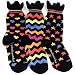 LittleMissMatched Fuzzy Socks - Zany Black 230, 231, 232 Crown Cuff - Teen/Adult