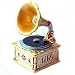 Phonograph Box Swarovski Crystals Gold Jewelry Record Player