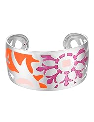 ELLE Sterling Silver Multi-Colored Floral Stencil Bracelet