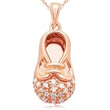10k White, Yellow, or Rose Gold Diamond Shoe Pendant (1/20 cttw, I-J Color, I3 Clarity)