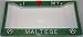 Paw Prints Green Glitter I Love My Maltese License Plate Frame