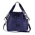 MEGGHI Italian Designer Blue Leather Large Tote Handbag