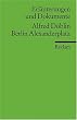 Erl�uterungen und Dokumente zu Alfred D�blin: Berlin Alexanderplatz