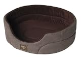 Dog Bed - [5 Colours] - 32" - Machine Washable, Fire Retardant Foam, Removable Base, Brown Suede