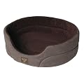 Dog Bed - [5 Colours] - 32" - Machine Washable, Fire Retardant Foam, Removable Base, Brown Suede