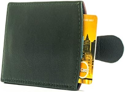 Ultra Slim Leather Wallet Case Credit Card Holder Sleeve Pull Tab (Forest Green, Maroon, Navy Blue)