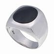 Men's Sterling Silver Black Onyx Circle Ring