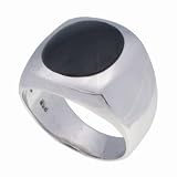Men's Sterling Silver Black Onyx Circle Ring
