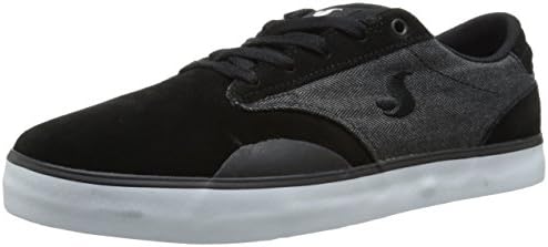 DVS Men's Daewon 14 Skateboarding Shoe, Black/Grey Suede/Herringbone, 9 M US