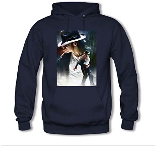 Xiaos Luxury Michael Jackson Men Slim Fit Summer Cotton DIY Hoodies Large Blue