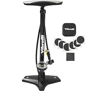High Performance Bike Floor Pump with BONUS Glueless Puncture Kit. Special 