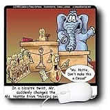 Londons Times Funny Animals Cartoons - Elephant Courtroom Drama - Mouse Pads