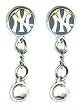 New York Yankees MLB Team NY Logo Enameled Dangle Earrings with Jewels