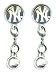 New York Yankees MLB Team NY Logo Enameled Dangle Earrings with Jewels