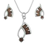 Garnet jewelry set, 'Flame' 1 W 2 L