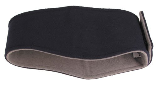 Fleece Stirnband doppelt blau-grau