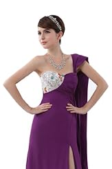 Grecian Slit One Shoulder Evening Dress/Prom Dress/Party Dress 