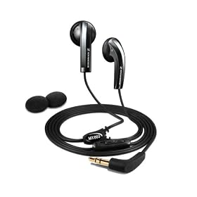 Sennheiser MX 660 Black Earbuds with Volume Control and Cable Winder (Black)