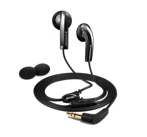 41Z5RZZG%2BdL Sennheiser MX 660 Black Earbuds with Volume Control and Cable Winder (Black)