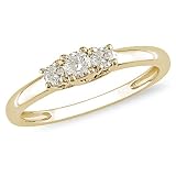 14k Yellow Gold Diamond 3-Stone Ring, (.25 cttw G-H Color, I2-I3 Clarity) IGL Cetification