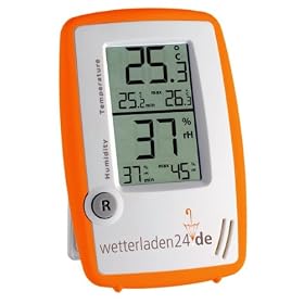 Thermometer-Hygrometer Instrument Room Control Orange-White