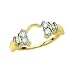 10K Yellow Gold 1/4 ct. Round and Baguette Cut Diamond Wrap
