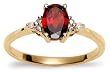 10k Yellow Gold Garnet & Diamond Ring