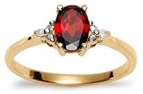 10k Yellow Gold Garnet & Diamond Ring