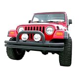 Olympic 4X4 372-110 Chrome 3 Maxi Front Bumper w/ Tall Center Hoop For Jeep CJ and Wrangler
