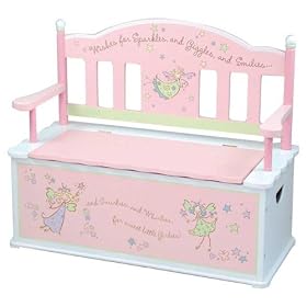Levels of Discovery Fairy Wishes Bench Seat with Storage - Pastel pink by Levels of Discovery