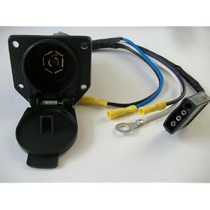 Trailer Adapter plug, convert 4 way flat to 7 way RV trailer (97015) by OEM