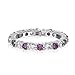 Bling Jewelry Clear and Simulated Amethyst CZ Eternity Ring 925 Silver
