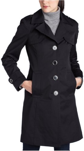 BestPrices London Fog Women's Single Breasted Button Front Walker,Black,Large