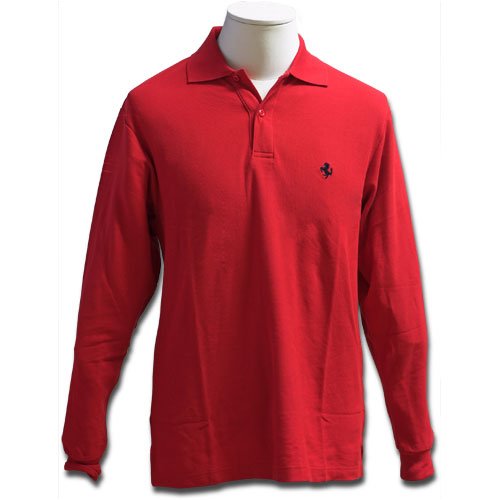 Prancing Horse long sleeve polo – Red (XXLarge)