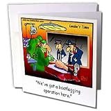 Londons Times Funny Medicine Cartoons - Bootleg Operation - Greeting Cards-12 Greeting Cards with envelopes