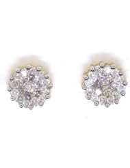 1.00CTW ROUND DIMAOND LADIES FLOWER EARRINGS