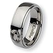 Ridged Edge Polished Stainless Steel Ring (8.0 mm) - Sizes 6-13