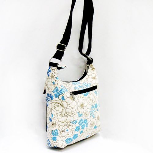 Sleepyville Critters Sleepy Eye Penguin Canvas Crossbody Bag (White)