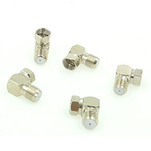Sienoc 5 packs of F-Type Right Angle Adapter - 90° Female to Male Connector TV STB adapter