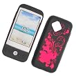 HTC G1 Google Phone T-Mobile Laser Skin Case Rubber Silicone Protector Image Cover Red Hearts