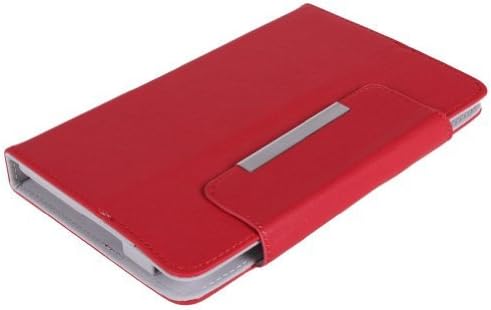 Crazycity New Arrival Colorful Tablet Case 7 Inch Universal PU Leather Executive Folio Case Cover with Stand and Magnet Button (Red)