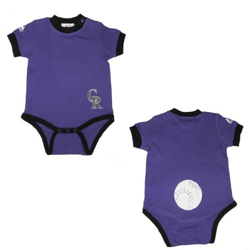 MLB Colorado Rockies Baby / Infant One-Piece Bodysuit / Romper / Onesie - Purple (Size: 3/6)