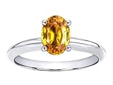 1.25 cts Genuine Citrine Solitaire Engagement Ring - 14kt White or Yellow Gold