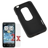 GTMax Black Soft Silicone Case + 2 Pcs Clear LCD Screen Protector for Sprin ....