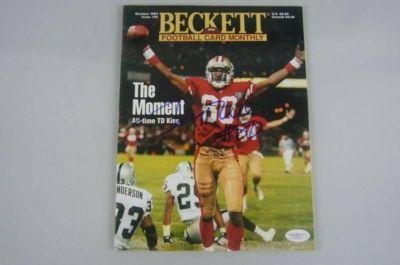 49ers Jerry Rice Signed Authentic Beckett Magazine Jsa - Autographed NFL Magazines
