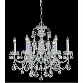 Crystorama 3226-CH-CL-SAQ Imperial 6 Light Single Tier Chandelier in Polished Chrome with... by Crystorama