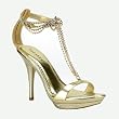 Womens T Strap Sandal Shoes 4 1/4 Inch Heel Sexy Mini Platform Back Zip High Heel Shoe Gold