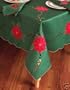 Christmas Green Red Flower Table Cloth / Table Covers 72"