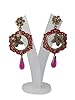 Dangle Earrings Kundan Pink Polki Bollywood Drop Chandeliers