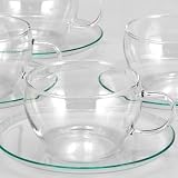 Bohemia BOHEMIA CRISTAL 1 Glas Teetasse mit Untertasse 'Eva' - 0,25 l